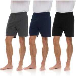 Essential Elements 3 Pack: Men's Cotton Shorts - 100% Cotton Lounge Athletic Casual Sleep Casual Pajama PJ Shorts (Small) Essential Elements 3 Pack: Men's Cotton Shorts - 100% Cotton Lounge Athletic Casual Sleep Casual Pajama PJ Shorts (Small)