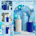 Tigeen 3 Pcs Cylinder Pedestal Stand Covers for Party Cylinder Pedestal Covers Decoration Elastic Pillars Plinth Display Cover for Birthday Wedding Baby Shower Table Decor(Classic,Blue and White)