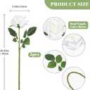 5PCS Real Touch Roses White Artificial Flowers, 16.93" Long Stems Lifelike Faxu Roses Fake Flowers for Table Centerpieces Wedding Home Party Decorations(White)