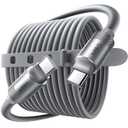 LISEN USB C Cable (6FT,100W) Soft Silicone USB C to USB C Fast Charging Cable, USBC to USBC for Switch 2 iPhone 16 Pro Max Charger Cord, Samsung Z Flip 7/S25, iPhone 15, MacBook Pro/Air, iPad (Grey)