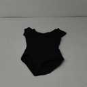 Capezio girls Short Sleeve Leotard - Girls (Medium (8-10), Black)