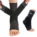 ABIRAM Ankle Brace for Women & Men, Ankle Compression Sleeve with Wrap, Foot Support Sleeve, Ankle Support for Sprained Ankle, Plantar Fasciitis Relief Socks, Achilles Tendonitis, Sports, L