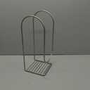 mDesign Modern Metal Wire Wall Mount Towel Rack Holder and Organizer with Storage Shelf - for Bathroom Towels, Washcloths, Hand Towels - Decorative Curved Design - Satin