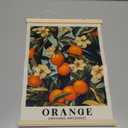 ZTGDA Farmhouse Orange Wall Art,Vintage Botanical Fruit Poster, French Style Citrus Wall Decor, Linen Canvas Hanging Poster for Kitchen, Dining Room, or Cafe Decor(Orange)