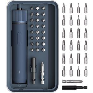 HOTO 25-Piece Upgraded Electric Screwdriver Kit, 1/4'' Hex, Magnetic Lid, 1500mAh Rechargeable Cordless Screwdriver, LED Light, Ideal for Furniture Assembly, Home Repair & Garage Projects