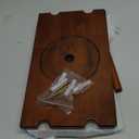 Wall Mounted Cue Holder - Hardwood Billiard Cue Rest and Drink Holder with Chalk Holder 11 x 6.3 x 4.1 Inches (Brown)