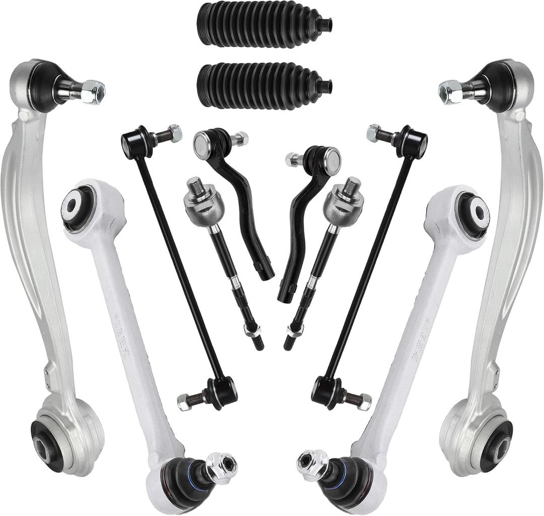 Front Lower Control Arm Compatible with 2013-2015 Mer-cedes GLK250 4WD, 2010-2015 GLK350 Suspension Kit with Ball Joints Sway Links Inner & Outer Tie Rods
