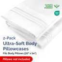 Body Pillowcases Set of 2-20x54 Long Body Pillow Case - Soft Body Pillow Cover for Sleeping & Side Sleepers - Comfy, Breathable, Wrinkle & Fade Free - Machine Washable w/Envelope Enclosure (White)