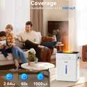 Humidifiers for Bedroom Large Room 10L/2.64Gal, Warm and Cool Mist Humidifier Large Room, Simulated Flame Humidifier Light, 12H Timer, 3 Speed, Top Fill, 1000sq.ft for Baby/Plant/Office