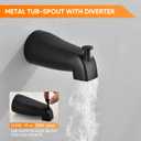 Black Tub Shower Faucet Set Complete with 8-Inch Rainfall Shower Head and Tub Spout Included Shower Valve Tub Shower Trim Kit Matte Black