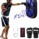 Upgraded Large Size Music Boxing Machine for Kids & Adults, Smart Bluetooth Boxing Machine Wall Mounted with LED, 9 Modes & 9 Speeds, Punching Workout Machine with Boxing Gloves