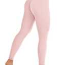 AFFOLE Yoga Pants Women Fashion High Waist Legging Stretch Scrunch Butt Casual Workout Sweatpants Spring Summer Fall Winter Pink