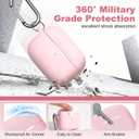 for AirPods Pro 2 Case Cover with Cleaning Kit, Soft Protective Case for Airpod Pro for Men and Women, Compatible with AirPods Pro 1/2 Gen, Wireless Charging Support with Keychain - Light Pink