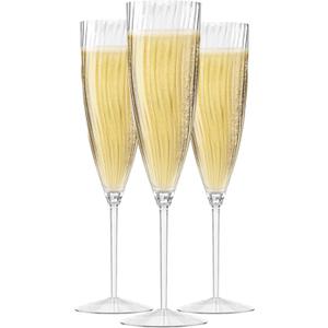 Oojami 6 Oz Clear Plastic Champagne Glasses 24 Pack Hard Disposable Plastic Champagne Flute Ideal for Home Daily Life Party Wedding Toasting Drinking Champagne Reusable Party Supplies