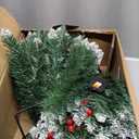 Christmas Tree Urn Filler, Battery Operated with Timer, Pre-lit Warm White & Multi-Color Changing LED Lights, Artificial Xmas Tree for Porch, Pathway, Yard, Outdoor Holiday Decoration (2, with Snow)