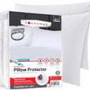 Guardmax Terry Cotton Pillow Protector with Zipper Standard Size - 4 Pack -100% Waterproof, Bed Bug Proof, Dust Mite Proof, & Hypoallergenic Pillow Covers - Premium Zippered Pillow Cases. (20 X 26)