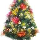 Rotating Fiber Optic Tabletop Christmas Tree