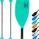 OCEANBROAD Kayak Paddle 86in/218cm, 90.5in/230cm Alloy Shaft 2-Piece Floatable Kayak Oar for Kayaking Canoeing Boating (Mint Green)