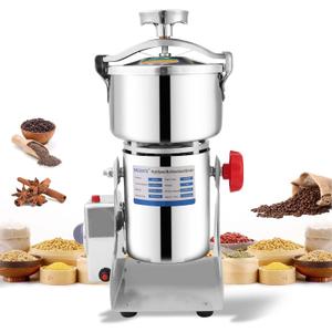 800g Electric Grain Mill 36000r/min High-speed Grain Mill 1800W Superfine Powder Grinder Dry Grinder Machine 270 swingable Dry Material Grinding Machine 304 Stainless Steel herb grinder