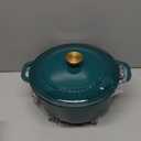 Mueller DuraCast 6 Quart Enameled Cast Iron Dutch Oven Pot with Lid, Heavy-Duty, Oven Safe up to 500 F & Across All Cooktops, Wedding Registry Ideas & Gifts, Emerald