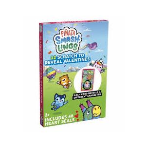 PINATA SMASH LINGS 32 SCRATCH TO REVEAL VALENTINES, 4 Pk