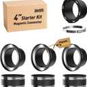Magnetic Dust Collection Fittings for 4" Woodwork Shop Vacuums Dust Hose, One-to-Multi Quickly Connect and Interlock Dust Collector System w/1PK Mag Port Connector+3Set 4"Coupler