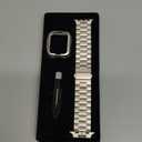 Tasikar Band Compatible with Apple Watch Band 49mm 46mm 45mm 44mm 42mm Premium Stainless Steel Metal Replacement Strap Compatible with Apple Watch Ultra 2 Ultra Series10 9 8 7 6 5 4 3 SE, Starlight