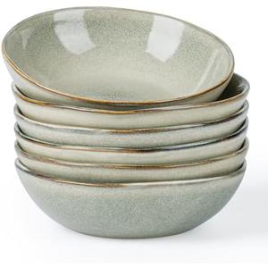 AmorArc Ceramic Cereal Bowls Set of 5, 24 oz Handmade Stoneware Bowls Set for Cereal Soup Salad, Stylish Kitchen bowls for Meal, Dishwasher & Microwave Safe, Reactive Glaze