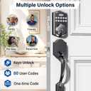 Door Lock with 2 Lever Handles - Keyless Entry Door Lock, Electronic Keypad Deadbolt, Digital Smart Code & Front Handle Sets, Auto-Locking, Easy Installation (Matte Black)