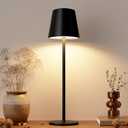 Kakanuo Cordless Table Lamps, Rechargeable Lamps, Battery Operated Lamp, LED Portable Wireless Lamp, Touch Control, 3 Color Temperature, Stepless Dimmable - Black