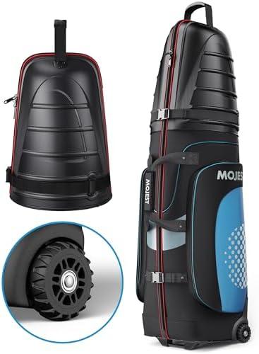 Golf Travel Bags for Airlines with Wheels, Hard Case Top and 1680D Heavy Duty Oxford Protect Golf Clubs, Lightweight and Easy to Maneuver