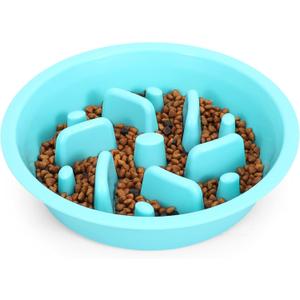 JASGOOD Slow Feeding Dog Bowl for Raised Pet Feeders Blue Maze Food Water Bowl Compatible with Elevated Diners(Blue,Fit Opening Fit Opening 7.5"-8")