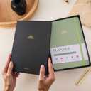 Undated Weekly & Monthly Planner, Life Organizer & Productivity Journal, Goals Setting & Time Management, Gift Box Included, A5 Hardcover Leather with Stickers (Light Green)