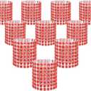 KPOSIYA Napkin Rings, Pack of 120 Rhinestone Napkin Rings Diamond Adornment for Place Settings, Wedding Receptions, Dinner or Holiday Parties, Family Gatherings (120, Red)