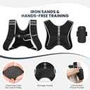 Fragraim Weighted Vest for Women Men - 8lb/10lb/12lb/16lb/22lb/25lb/30lb Weight Vest with Reflective Stripe, Detachable Phone Pouch, Ideal for Walking, Strength Training, Running, Workout, Cardio (Black)