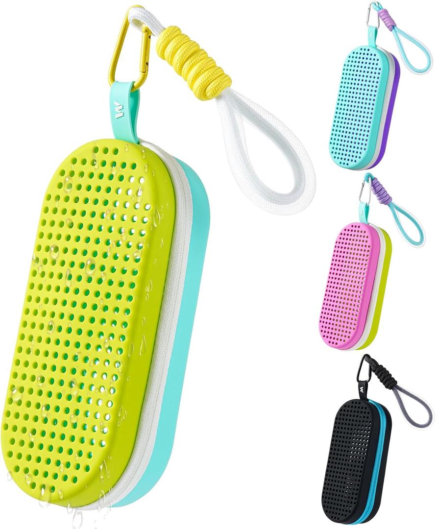 Swim Goggle Case For Swimming Goggles, Swimmer Gifts for Kids Teens Adults, Silicone Cases with Drain Hole