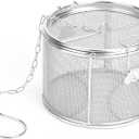 Stainless Steel Tea Ball Strainer, 14 * 10cm Extra Fine Mesh Infuser Basket with Chain and Hook Lid for Brewing Loose Leaf Tea, Spices, Seasonings in Cups Mugs Pots