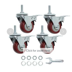 Finnhomy Swivel Caster Wheels 2 Inch Heavy Duty Threaded Stem Casters 1/4"" - 20 X 1"" With Brake Set Of 4 For Wire Shelves Whee