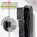 CTA Digital Kiosk with Printer Shelf VESA Compatible Floor Stand Kiosk with Enclosed Printer Storage & Cable Management for Retail POS - Ordering Screens & More - Black (PAD-PARAFP)
