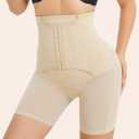 Women's high waist double pressure tummy sculpting butt lift pants Beige (Beige, M)