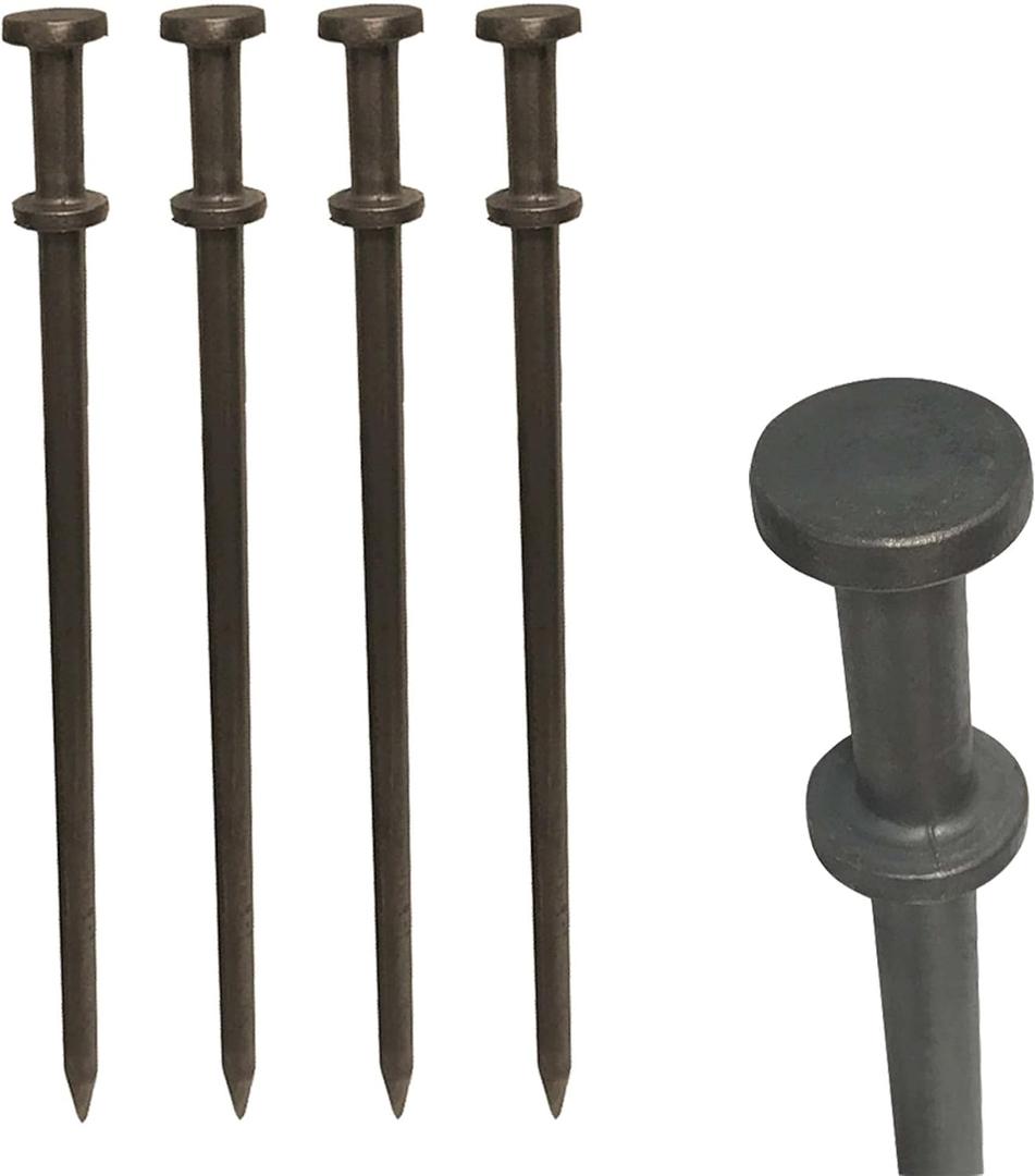 Heavy Duty Double Head Tent Stakes, 3/4 x 36 inch, 4 Pack