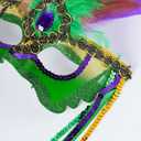 Sucrain Carnival Masquerade Mask and 71 Inch Mardi Gras Feather Boa for Women Costume Party Supplies