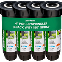 Rain Bird 1804HDPRS Pressure Regulated 4 Inch Pop Up Sprinkler Head 4 Pack
