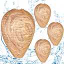 DECYOOL 4 Pack Wasp Nest Decoy Hanging Wasp for Wasps Hornets Yellow Jackets Outdoor Waterproof Material (Dark Brown)