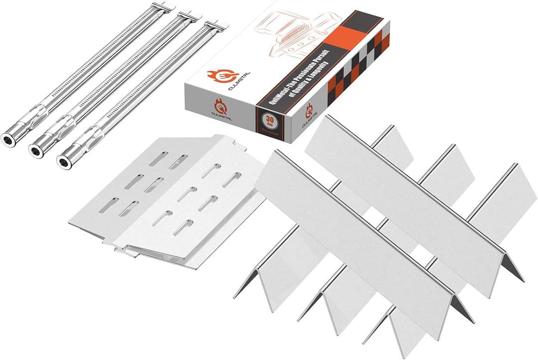 Genesis Grill Parts for Weber E310 E320 E330 S310 S320 S330, 17.5 Flavorizer Bars 7620 Heat Deflector 7622 Burner Tube 62752 for Weber Genesis 300, Grill Replacement Parts for Weber 7620 7622 62752