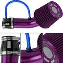 BARTOO 3'' Cold Air Intake Kit Aluminum Automotive Cold Air Intake Pipe Filter Induction Flow Hose Pipe Kit, Purple