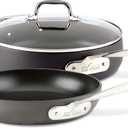 All-Clad HA1 Hard Anodized Nonstick Saute Pan with Lid and Fry Pan Set 4 Quart, 10 Inch Induction Oven Broiler Safe 500F Pots and Pans, Cookware Black