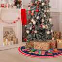 Vintage Red and Blue Christmas Tree Skirt, It's The Most Onederful Time of The Year Decor, Xmas Tree Mat Ornaments for Winter New Year Home Party Holiday Indoor Decor, 36 Inch (Wonderful)
