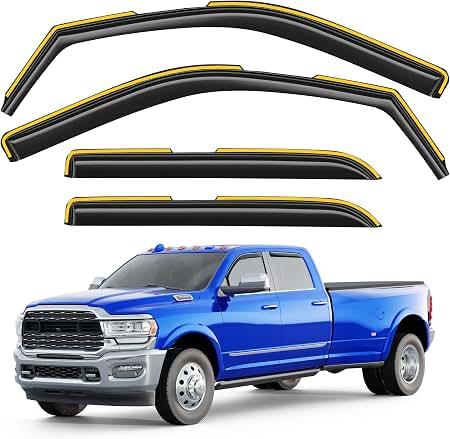 in-Channel Window Rain Guards Fit for Truck Dodge RAM 2500 3500 2019-2026 Crew Cab Extra Durable Window Visors Window Deflectors Vent Visors Vent Shades Car Accessories-4 pcs 2-Q07