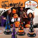 Halloween Ring Toss Games, 17PCS Inflatable Witch Hats Ring Toss Set with Plastic Rings Air Pump for Party Games Super Fun Halloween Games Activities for Kids Adults Indoor Outdoor